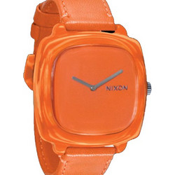Nixon Shutter White Marmalade Γυναικείο Ρολόι με Πορτοκαλί Δερμάτινο Λουράκι
