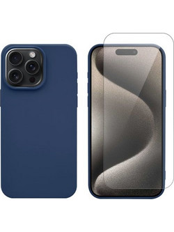 Redshield Case & Glass Set Blue για iPhone 15 Pro Max Θήκη Κινητού & Προστατευτικό Οθόνης