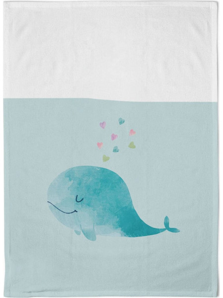 OKT113 ORGANIC KITCHEN TOWEL -HAPPY WHALE 50X70CM