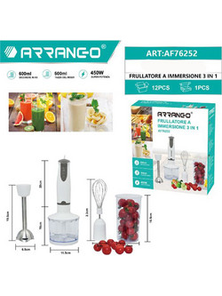 Arrango AF76252 Ραβδομπλέντερ με Ανοξείδωτη Ράβδο 450W