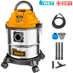 Ingco VC12202 Σκούπα Υγρών / Στερεών 1000W με Κάδο 12lt