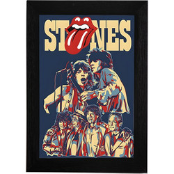 Αφίσα Rolling Stones Poster 40x60 εκ Κορνίζα Ξύλινη Χρώμα Μαύρο η αφίσα ειναι με πλαστικοποίηση ματ K29-69