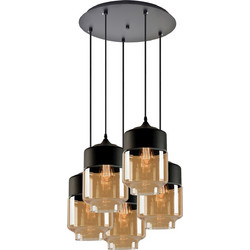 Home Lighting Κρεμαστό Φωτιστικό Οροφής Πολύφωτο Μαύρο SE21-HN-18-30-5BL 77-8791
