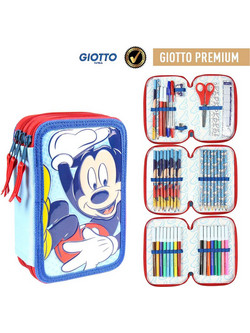 Giotto Mickey Mouse Κασετίνα Γεμάτη με 2 Θήκες Μπλε