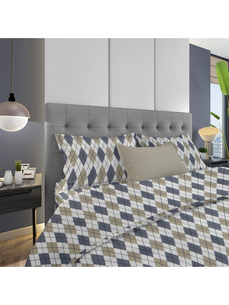 ΜΑΞΙΛΑΡΟΘΗΚΗ ΕΜΠΡΙΜΕ Diamond 327 50X70 Blue 100% Cotton Flannel