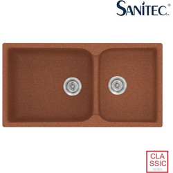 Sanitec Classic 307 Επικαθήμενος Νεροχύτης Γρανίτη Αντιστρεφόμενος Ματ Granite Terracotta 92x51cm