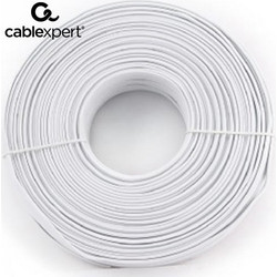 CABLEXPERT FLAT TELEPHONE CABLE STRANDED WIRE 100m WHITE 4 WIRES