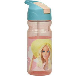 Gim Flip Barbie Παιδικό Μπουκάλι Πλαστικό BPA Free με Καλαμάκι Μπεζ 500ml