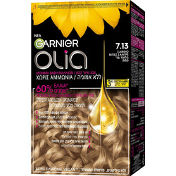 Garnier Olia 7.13 Ξανθό Μπεζ Σαντρέ Μόνιμη Βαφή Μαλλιών Χωρίς Αμμωνία 60ml