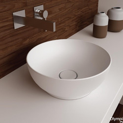 Olympia Trend Round 02 Επικαθήμενος Νιπτήρας Μπάνιου Στρογγυλός Πορσελάνης 38x144cm Λευκός 60118