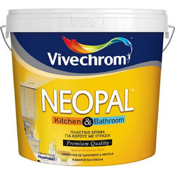 Vivechrom Neopal Kitchen & Bathroom Οικολογικό Αντιμουχλικό Πλαστικό Χρώμα Εσωτερικού Χώρου Λευκό 3lt