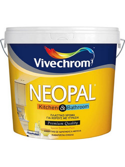 Vivechrom Neopal Kitchen & Bathroom Οικολογικό Αντιμουχλικό Πλαστικό Χρώμα Εσωτερικού Χώρου Λευκό 3lt