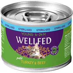 Wellfed Sterilised Young Pate with Turkey & Beef 200gr