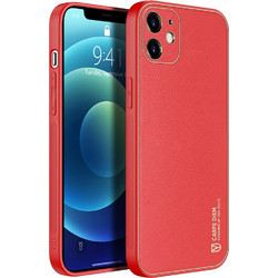 Dux Ducis Θήκη TPU & PU Leather Yolo Elegant Case για iPhone 12, κόκκινη