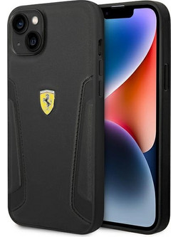 Ferrari Leather Stamp Sides - θήκη για Apple iPhone 14 Plus - Μαύρο