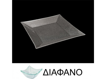 Lukanda Πιάτα Γλυκού Γυάλινα Τετράγωνα 25x25cm 12τμχ LK1003-TR-25X25