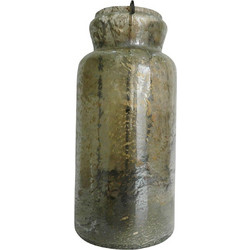 Artekko Rica Πράσινο Γυάλινο Κηροπήγιο (22.9x22.9x48.3)cm 76509-BROW-DS