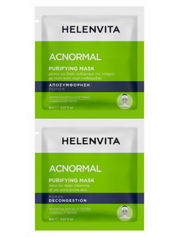 Helenvita Acnormal Purifying Κρεμώδης Μάσκα Προσώπου για Ακμή με Άργιλο 2x8ml