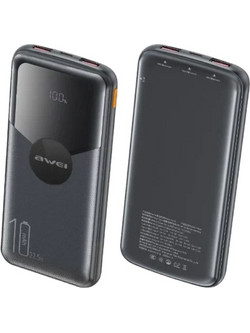 Awei P63K Power Bank 10000mAh 22.5W με 2 Θύρες USB-A Black