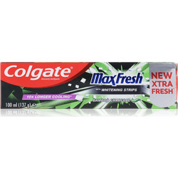 Colgate Max Fresh Bamboo Whitening Strips Οδοντόκρεμα Ενεργού Άνθρακα 100ml