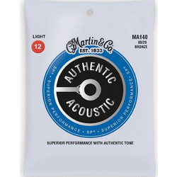 Martin Guitar MA140 Σετ 6 Χορδές Ακουστικής Κιθάρας 80/20 Bronze 12-54" Light Tension