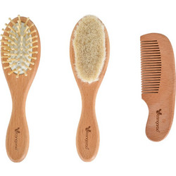 Βρεφικό Σετ Cangaroo Ξύλινη Βούρτσα και Χτένα Wooden Brush Set SWT202