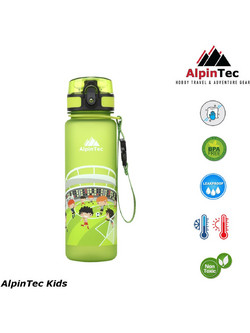 AlpinPro AlpinTec Kids Football Παιδικό Μπουκάλι Πλαστικό BPA Free με Καλαμάκι Lime 500ml