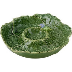 Bordallo Pinheiro Chip And Dip With Bird Green Cineraria Βordallo Pinheiro (37 cm)