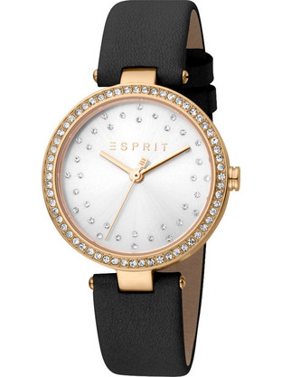 Esprit Γυναικείο Ρολόι με Μαύρο Δερμάτινο Λουράκι ES1L199L0025
