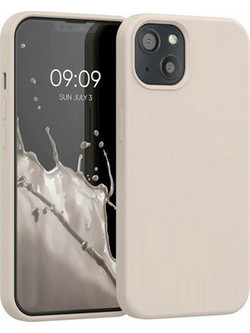 Θήκη Rubber Ενισχυμένης Σιλικόνης για iPhone 13 Μπεζ