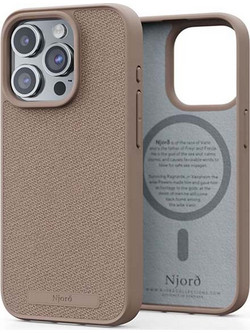 Θήκη Njord Fabric MagSafe Pink Sand - iPhone 15 Pro (8720574622331)