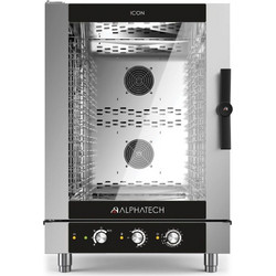 ALPHATECH ICON ICGM101E ΦΟΥΡΝΟΣ ΚΥΚΛΟΘΕΡΜΙΚΟΣ ΑΕΡΙΟΥ 10 ΘΕΣΕΩΝ ΜΕ STEAMER 10 ΘΕΣΕΩΝ 600*400ΜΜ GN1/1 ΔΙΑΚΕΝΟ 70ΜΜ