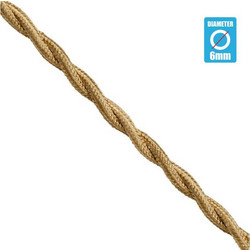 Καλώδιο Πλεκτό Υφασμάτινο 1m Μπεζ Χρυσό 77623 Globostar-77623-Μπεζ 77623