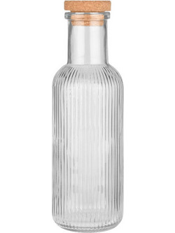 Μπουκάλι Γυάλινο 1000Ml Ανάγλυφο Με Φελλό Διάφανο