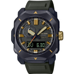 Casio Pro Trek Ανδρικό Ρολόι Χρονογράφος Solar με Λαδί Καουτσούκ Λουράκι PRW-6900Y-3ER
