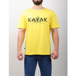 KAYAK T-SHIRT ΚΟΝΤΟΜΑΝΙΚΟ ΚΙΤΡΙΝΟ ΜΕ ΛΑΙΜΟΚΟΨΗ ΚΑΙ ΣΤΑΜΠΑ LOGO ΕΜΠΡΟΣ ΚΑΝΟΝΙΚΗ ΓΡΑΜΜΗ