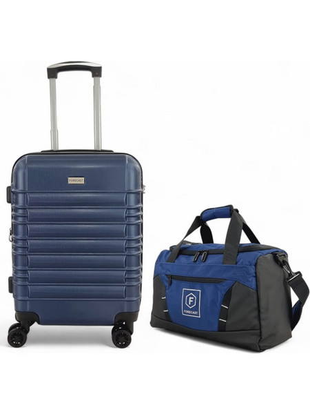 *Super Combo* Σκληρή Βαλίτσα Καμπίνας 55x40x20 με Επέκταση & Τσάντα Καθίσματος 40x30x20 Forecast DQ2207C-SET2. - Μπλε