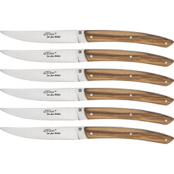 Jean Dubost Laguiole 6 pcs. Steak Knife Set, Oak Wood
