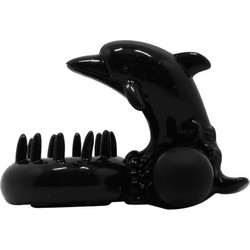Baile Sweet Ring Clit Stimulating Dolphin D-219319 Ελαστικό Δαχτυλίδι Πέους Σιλικόνης με Δόνηση 1.7cm Μαύρο