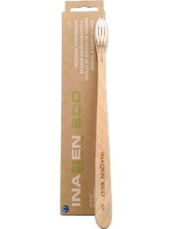 Inaden Eco Wooden Soft Οδοντόβουρτσα Λευκή