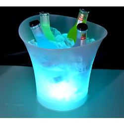 Κομψός διάφανος κάδος ποτών με φωτισμό LED RGB