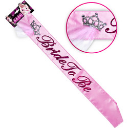 ΑΞΕΣΟΥΑΡ BRIDE TO BE DOUBLE LAYER SATIN SASH WITH WEDDING VEIL TIARA