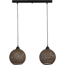 Heronia Lighting Κρεμαστό Φωτιστικό Οροφής Ράγα Δίφωτο E27 Μαύρο 31-1211