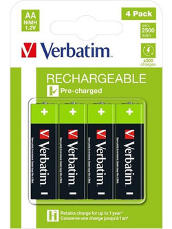 Verbatim Rechargable AA 2500mAh 4τμχ