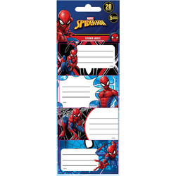 Ετικέτες spiderman σετ=5 φύλλα 20 ετικέτες Spiderman