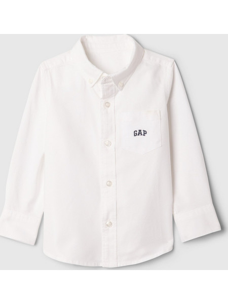 Άσπρο babyGap Logo Oxford Πουκάμισο WHITE V2 GLOBAL
