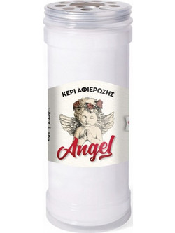 Κερί Αφιέρωσης 40Τ Angel - Λευκό (4 ημερών) - 6 x 15 εκ