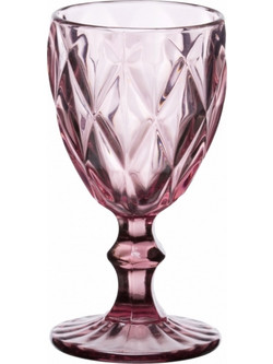 Cryspo Trio Σετ Ποτήρια Κρασιού Γυάλινα Κολωνάτα Kare Purple 220ml 6τμχ 52.702.54
