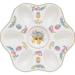 R2S Πασχαλινή Αυγοθήκη Πορσελάνης 6θέσεων Spring Bloom 21cm