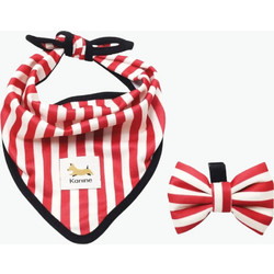 Σετ Μπαντάνα Παπιγιόν Σκύλου Kanine Bandana And Bow Set Red